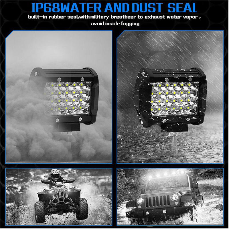 1PC/2PCS Headlights 200W 4" LED Fog Lghts Bar Spotlight Off-road Driving Combo Work Light Lamp for Truck Boat ATV Led Bar