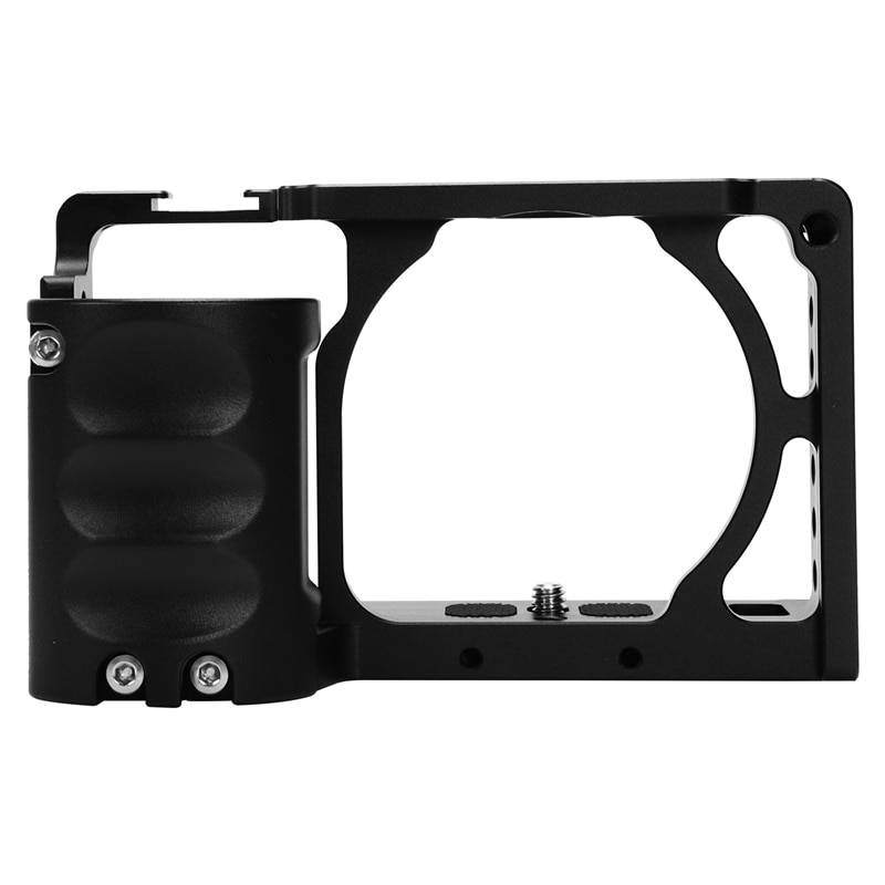 Hållbar videokamerabur i aluminiumlegering + handgreppssats filmtillverkningssystem med kabelklämma, för sony  a6000 a6300 a6500 nex: Default Title