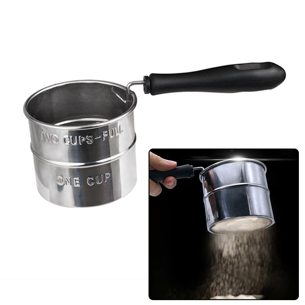 Handheld Flour Sieve Stainless Steel Icing Sugar Mesh Sifter Baking Tool Flour Sieve Kitchen Gadget Bakeware Accessories