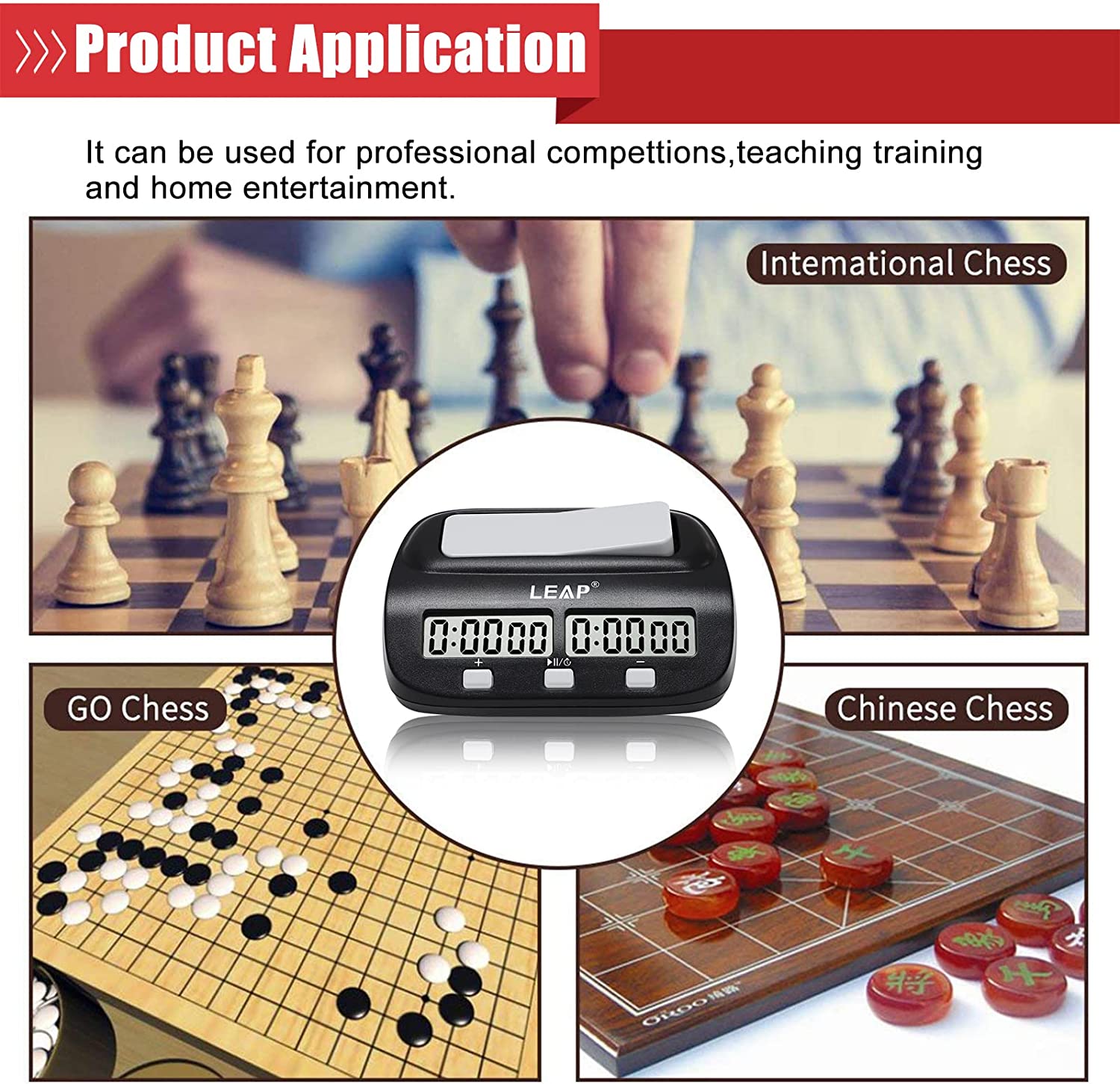 LEAP Chess Clock Digital Count Down Chess Timer Board Games Bonus Competition Master Tournament with Alarm Function