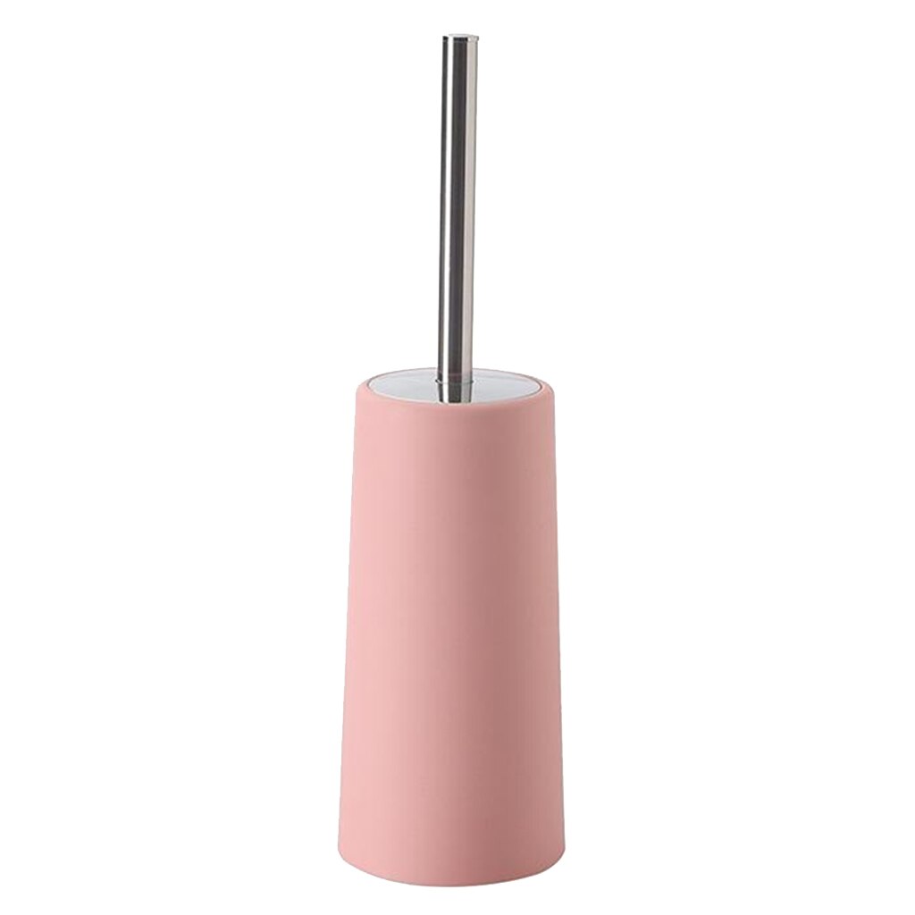 Toilet Brush &amp; Holder Set Cleaning Modern Lavatory Brush with Long Handle &amp; Lid: Pink