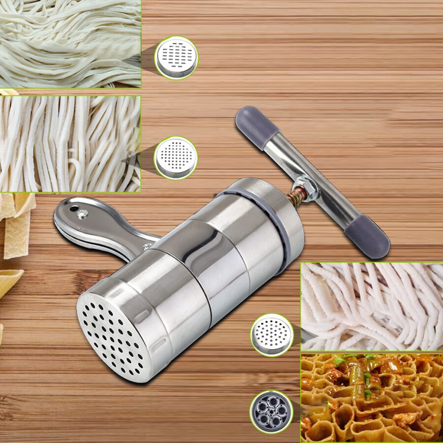 Noodle Maker Manual Noodle Machine Pasta Press Maker Stainless Steel Pressing Machine Cutter Household Kitchen Handmade Noodle