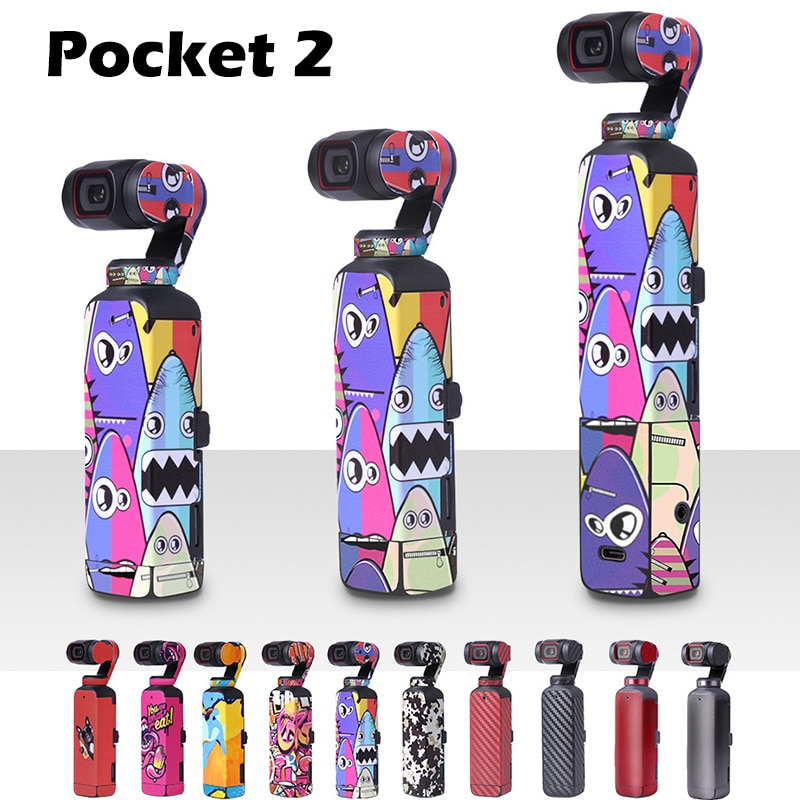 Kolorowe naklejki naklejki folia ochronna wodoodporna obudowa pcv pokrywa dla DJI OSMO Pocket 2 kardana ręczna akcesoria do aparatu