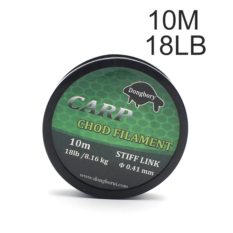 10m Karpfen Angelschnur Monofile Fluor Linie Chod Filament Kohlenstoff Faser Karpfen Linie Für Haar Anlagen Angeln Zubehör: 18LB