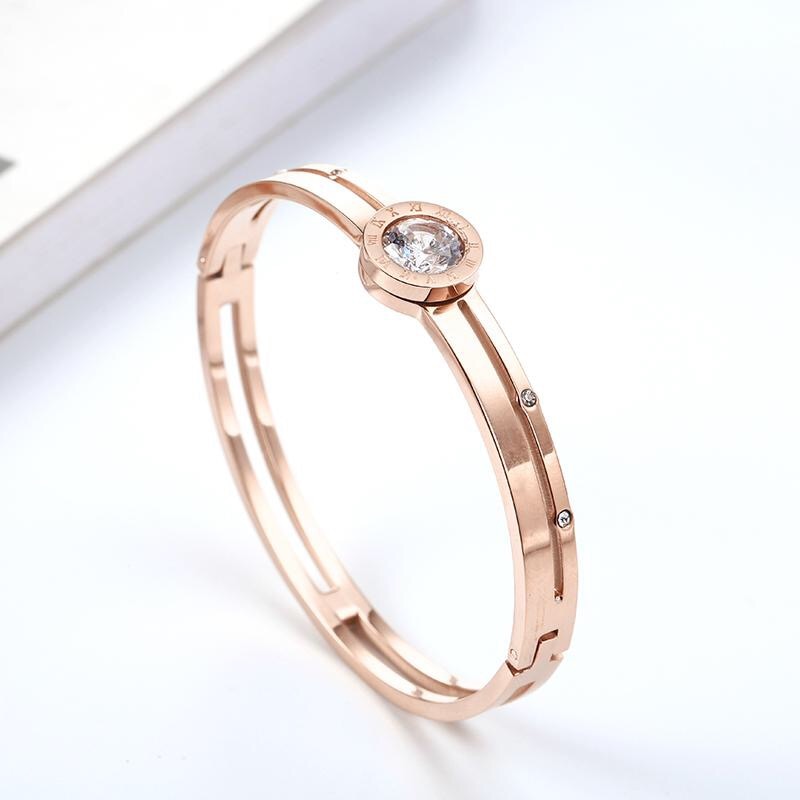 neue Heißer 316 Edelstahl Rose Gold Weibliche Kristalle armreif für Frauen Liebhaber