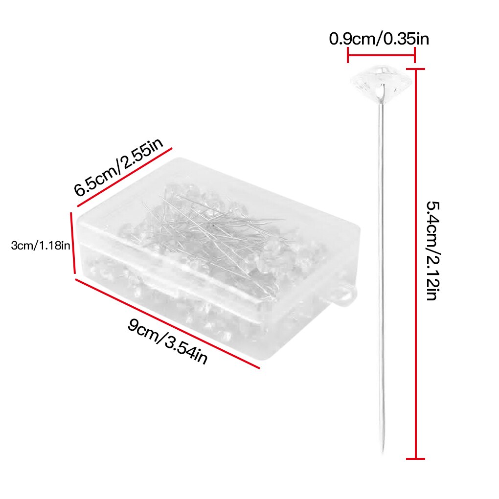 100pcs Flower Bouquet Pin Wedding Bridal Head Decor Fixing Needle Wedding Party Crystal Corsage Pin