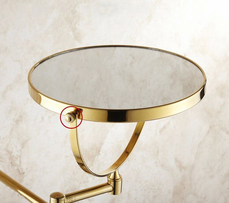 Senducs Gold Bathroom Mirror 8 Inch Brass Bath Mirror Of 3x Magnifying Mirror For Folding Bathrrom Mirrors