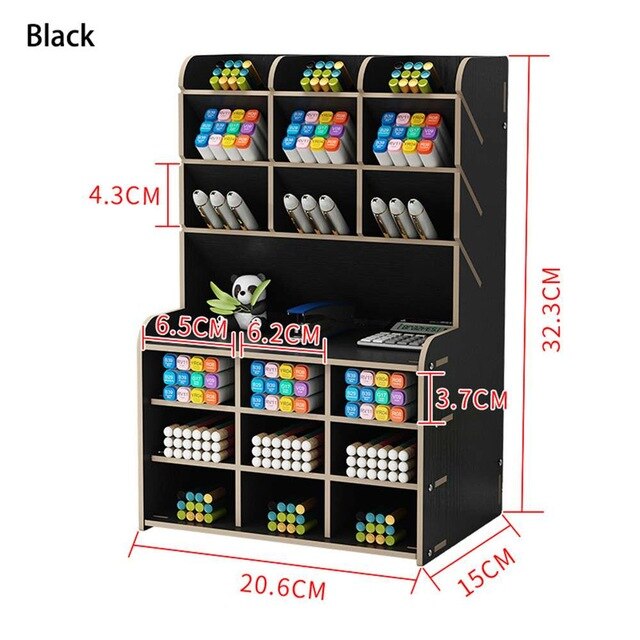 Potlood Organisator Multifunctionele Houten Desktop Pen Houder Kantoor School Briefpapier Opslag Stand Case Bureau Pen: Pen Holder 5