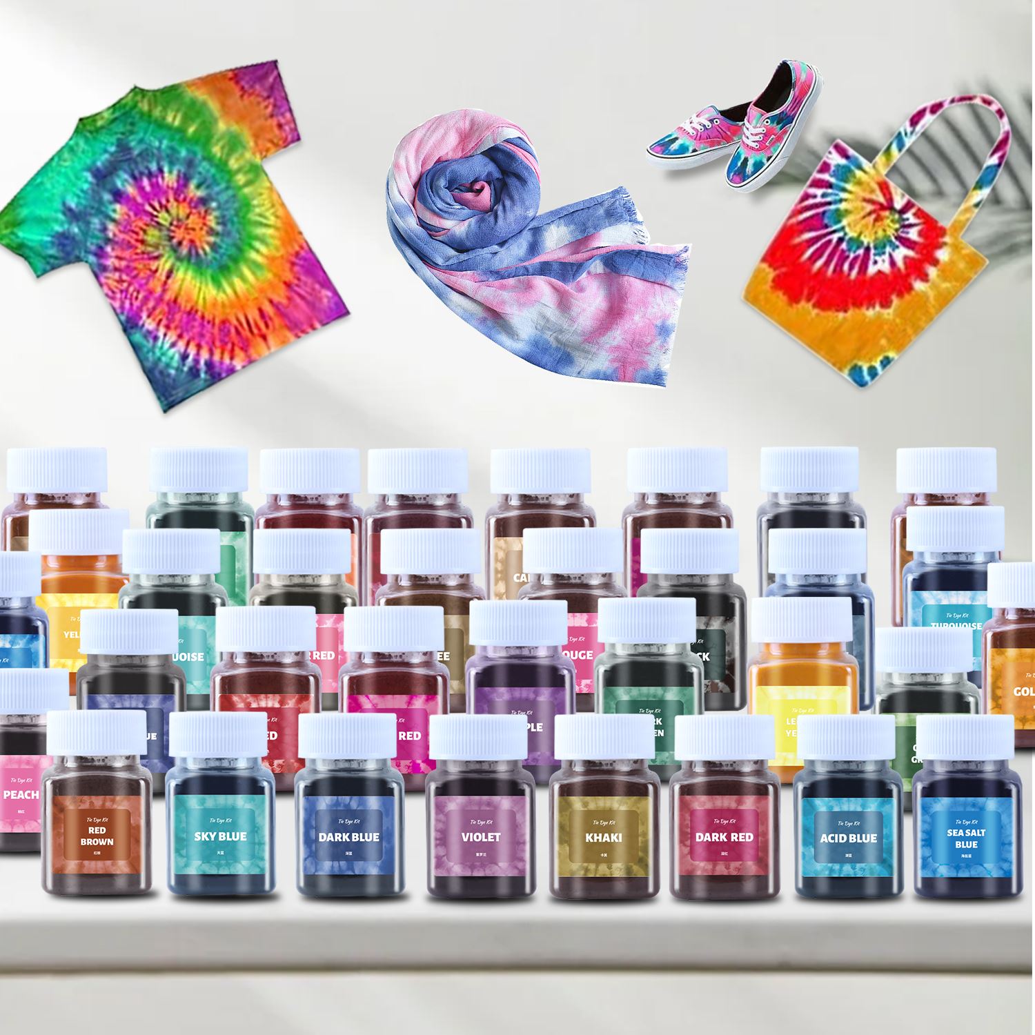30ml/50ml pulverfargestoffer til tekstilfarging, batikfarging av plagg, bomull, multifunksjonspigment til oppussing av gamle klær