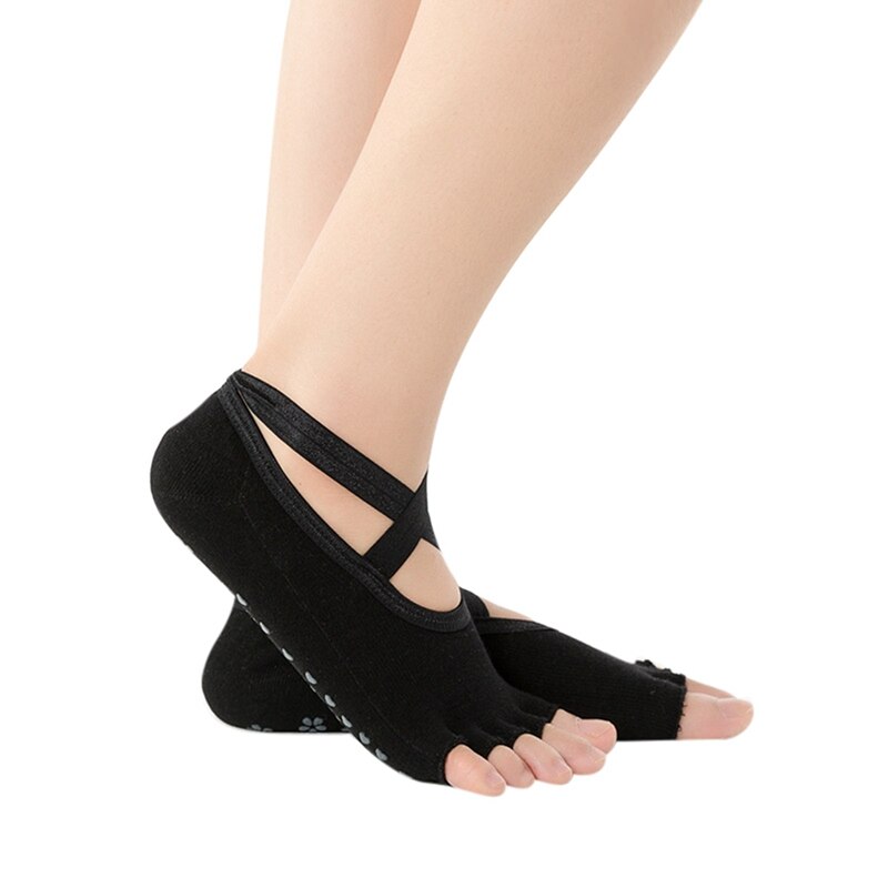 2 stück rutschfeste, atmungsaktive yoga-socken für ballett und pilates, geeignet für damen und herren: B2