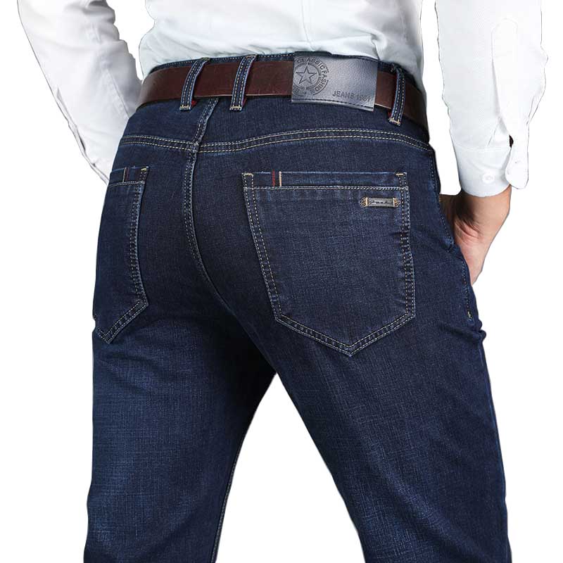 Autumn Winter Smart Casual Jeans Men Slim Fit Denim Pants Straight Hip Hop Skinny Jeans Pants Trousers Male Clothing Big Size