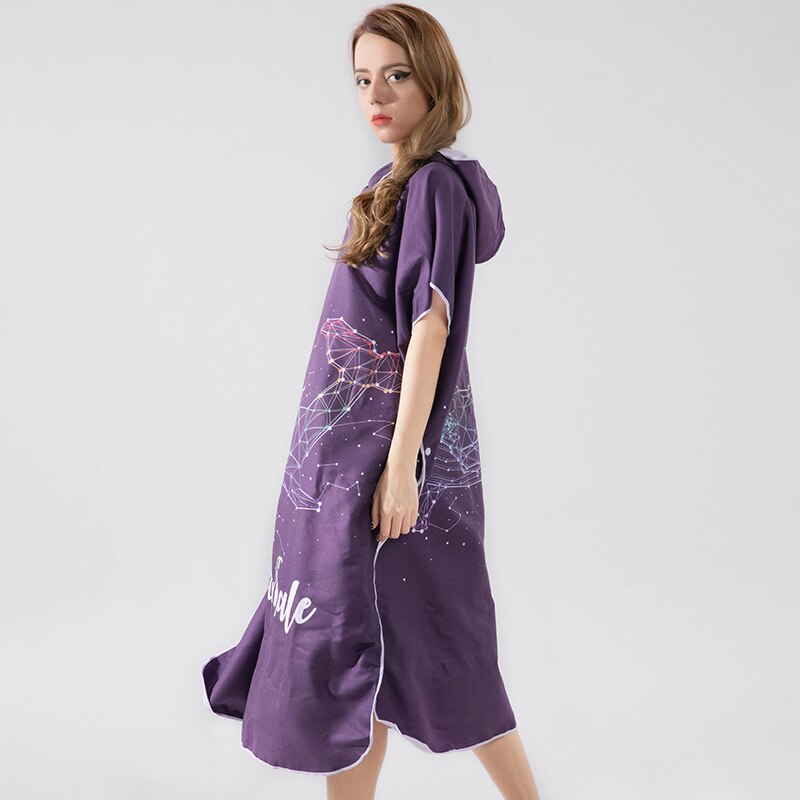 Quick-Dry Print Poncho Towel Surf Beach Wetsuit Changing Fleece Blanket Bath Robe with Hood Watersports Activities for Men Women: C4