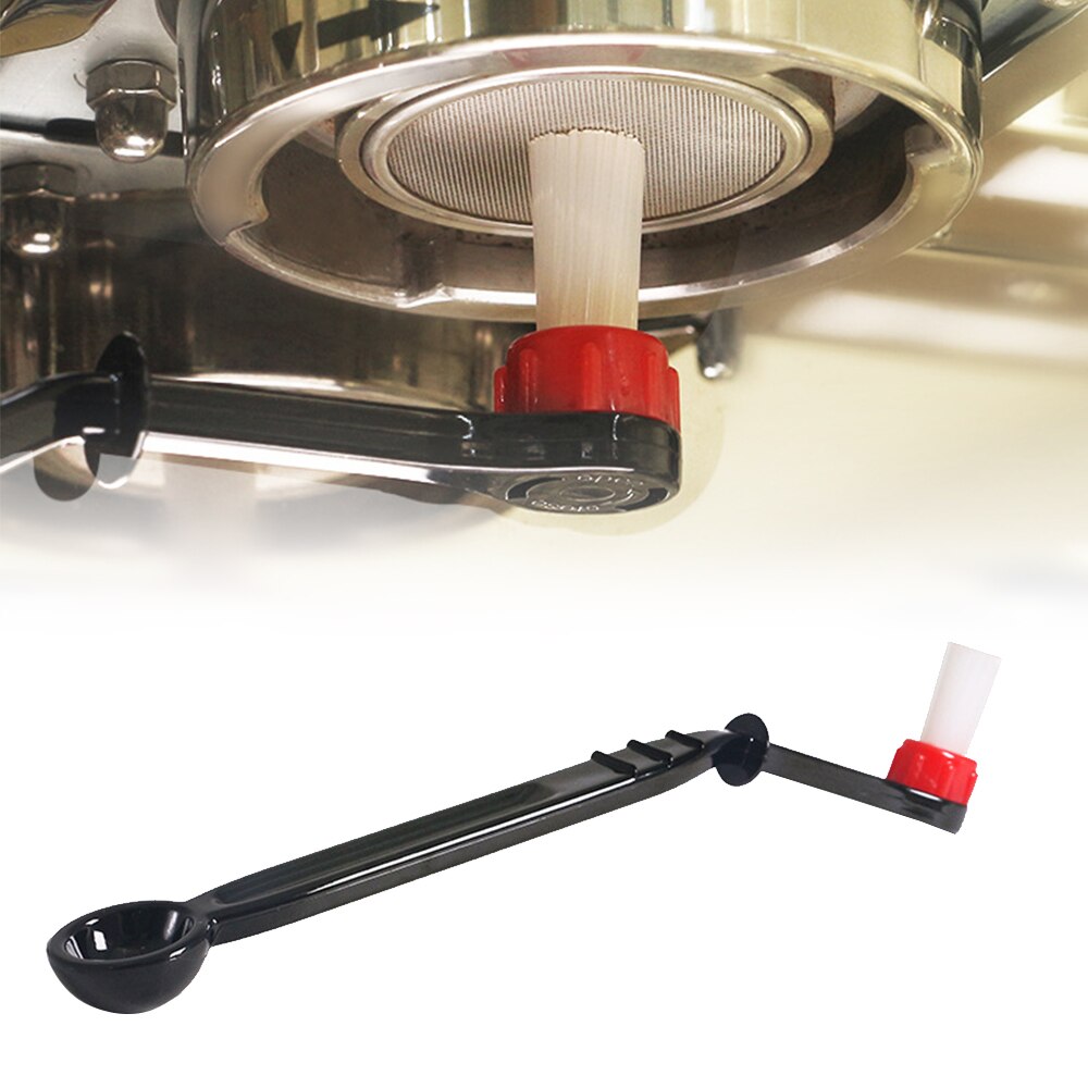 2 in 1 Coffee Machine Brush Cleaner with Spoon for Barista Espresso Machine Brush Replacement Head Coffee Cleaning Tool