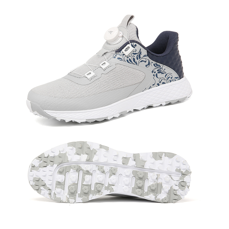 Zapatos de golf profesionales sin tachuelas para mujer, zapatos deportivos cómodos y transpirables ligeros, zapatos de entrenamiento: Gris / 37