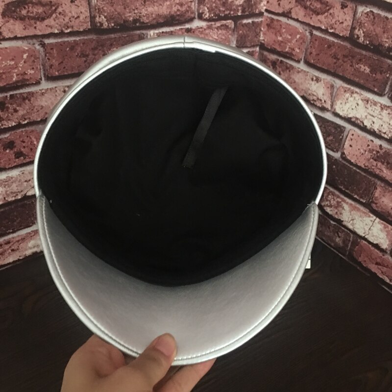 Talent hat custom silver leather cap all navy cap aristocratic female student cap hat sailor cap