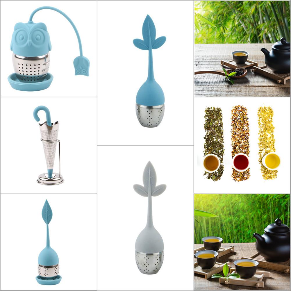 8 Stijl Siliconen Thee-ei Herbruikbare Theezeefje Zoete Blad Met Tray Thee Bal Kruiden Spice Filter Thee tool