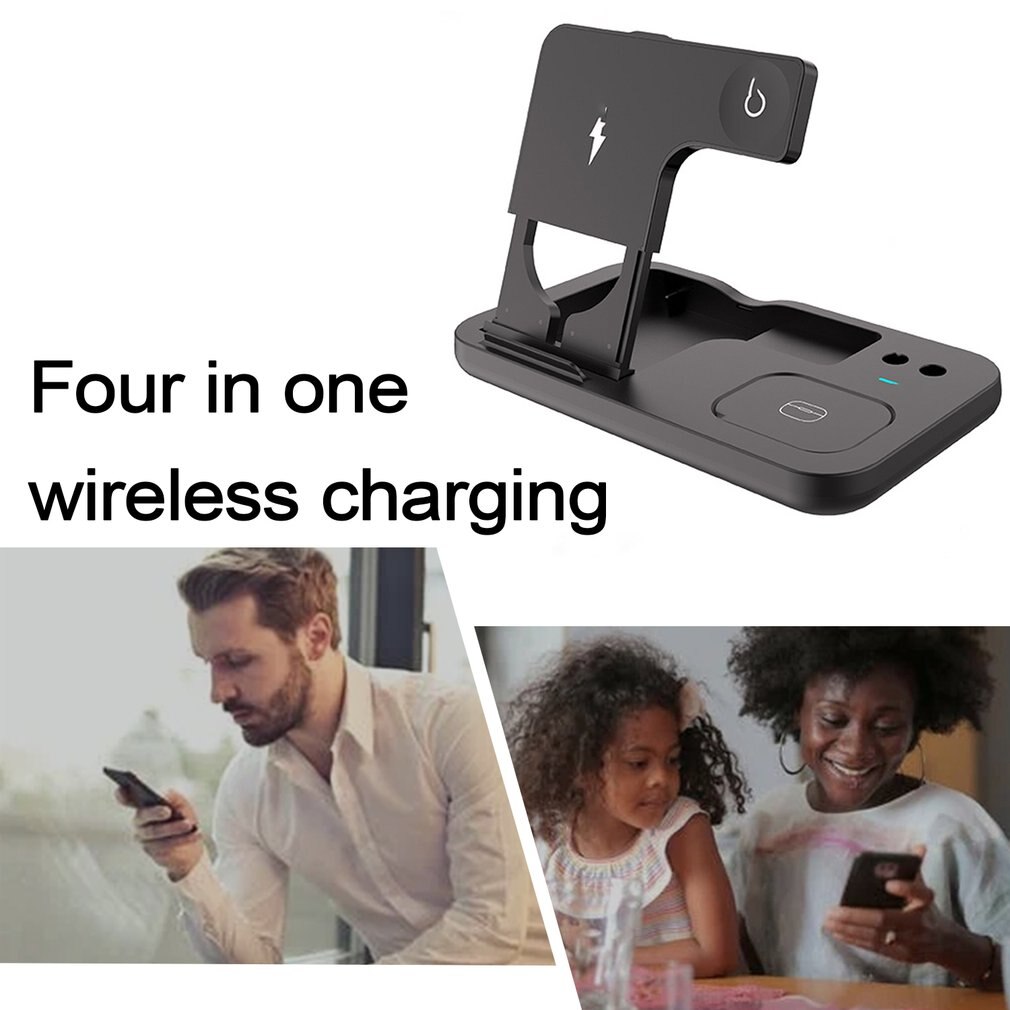 15w Wireless Charger 4 In 1 Fast Charging Station For Apple Watch For Iphone 11/ Xs /x 8 / 8plus For Airpods Stand Pad