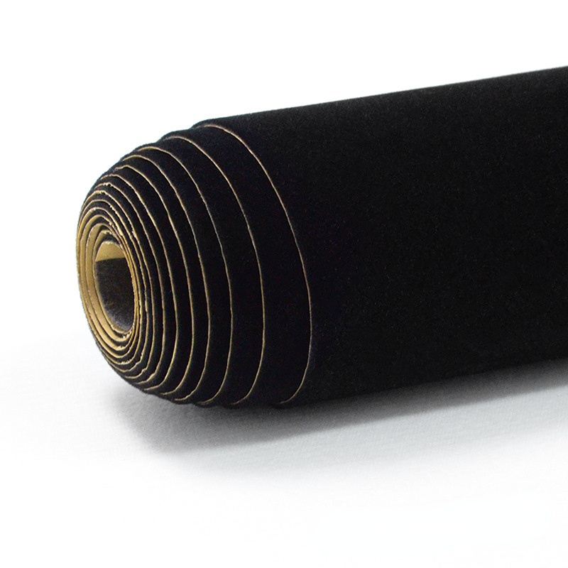 Rollo de forro Flocado de tela de terciopelo autoadhesivo de Color negro, 30cm/45cm de ancho para manualidades de joyería, calcomanías, diamantes de imitación, fabricación de plantillas