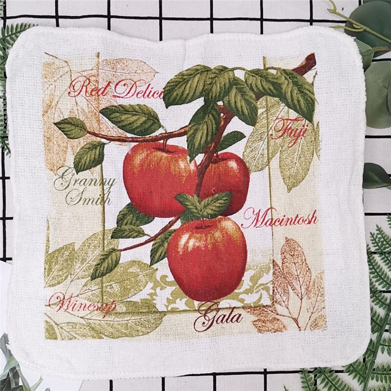 1Pc Small 20x20cm Cotton Terry Printed European American Pastoral Flowers Absorbent Kitchen Square Towel: Style 6