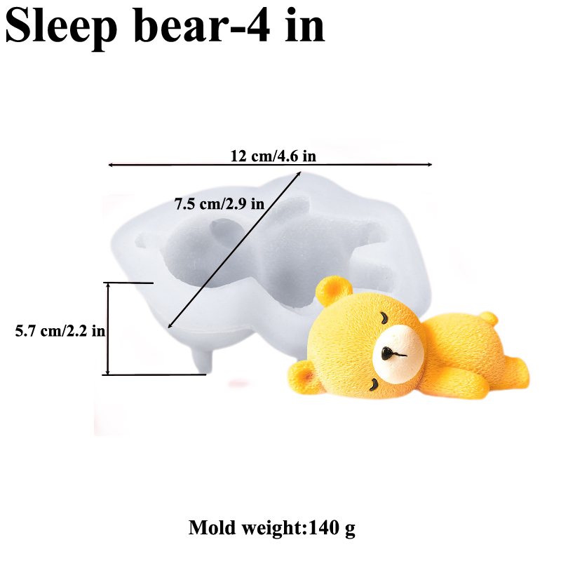 Forma Silikonowa robić Ciasta Musowego z Jednym Misiem Śpiącym, Narzędzia robić Deserów, Forma robić Rękodzieła z Żywicy i Gliny, Akcesoria Kuchenne robić Pieczenia: BŁĘKITNA