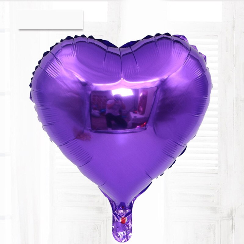 Globos románticos de boda de 18 pulgadas con forma de corazón, globo de aluminio, decoración boda inflable, de cumpleaños, globo de helio: PURPLE