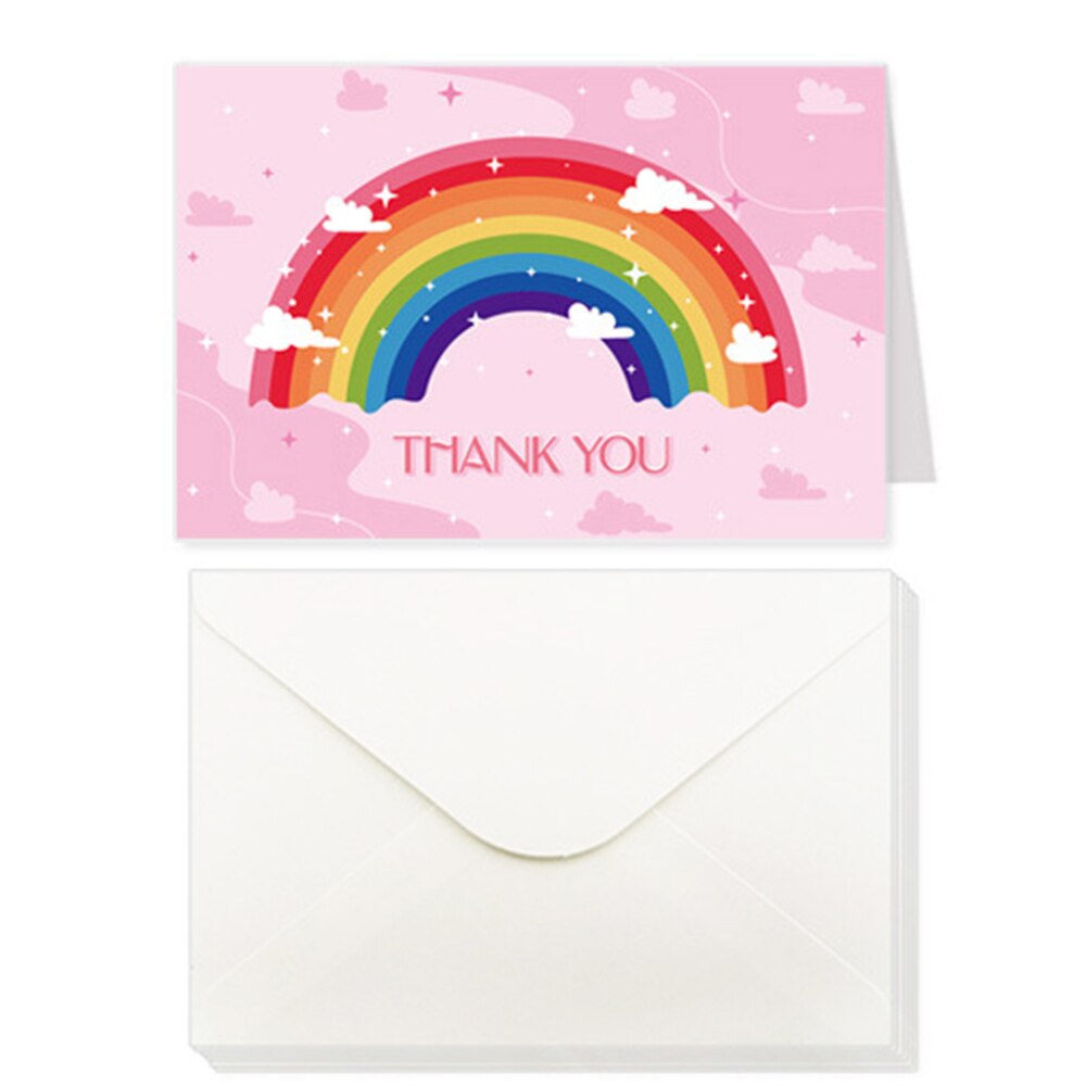 2-5pcs Colorful Rainbow Thank You Cards Wedding Party Invitation Greeting Cards Thanksgiving Day Postcard Folding Cards: A2294 / 2pcs