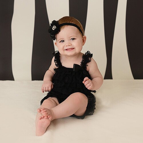 Girls' Lovely Cutie Bowknot Lace Ruffle Petti Toddler Baby Sling Romper Climb Jumpsuit
