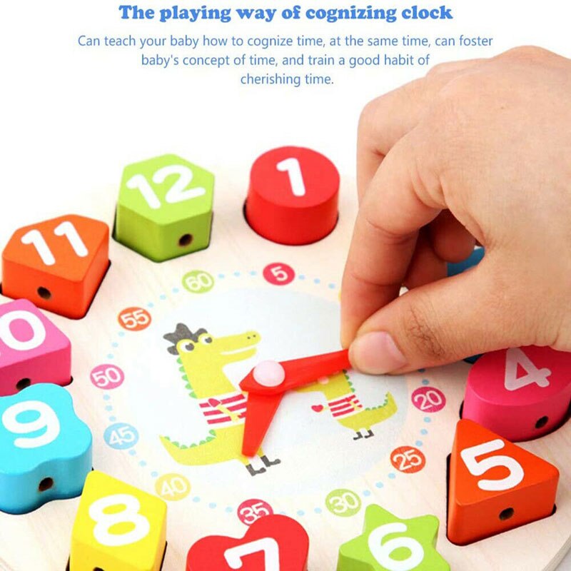 Houten Klok Puzzel Speelgoed Voor Kinderen Kinderen Nummer Kleur Tellen Vroege Educatief Speelgoed Peuter Math Learning