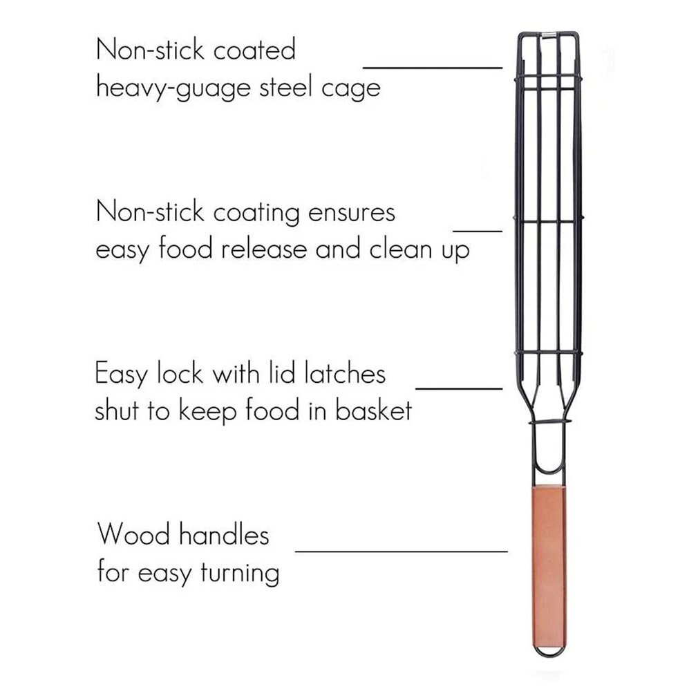 BBQ Grill Mesh Stainless Steel Barbecue Meshes Portable Non-stick Grilling Mesh Barbecue Basket Kitchen Accessories BBQ Tools