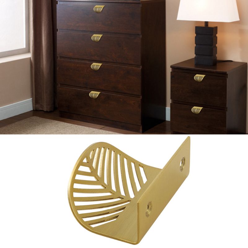 Leaf Shape Brass Door Knob Furniture Handles Drawer Pulls Cabinet Door Knobs