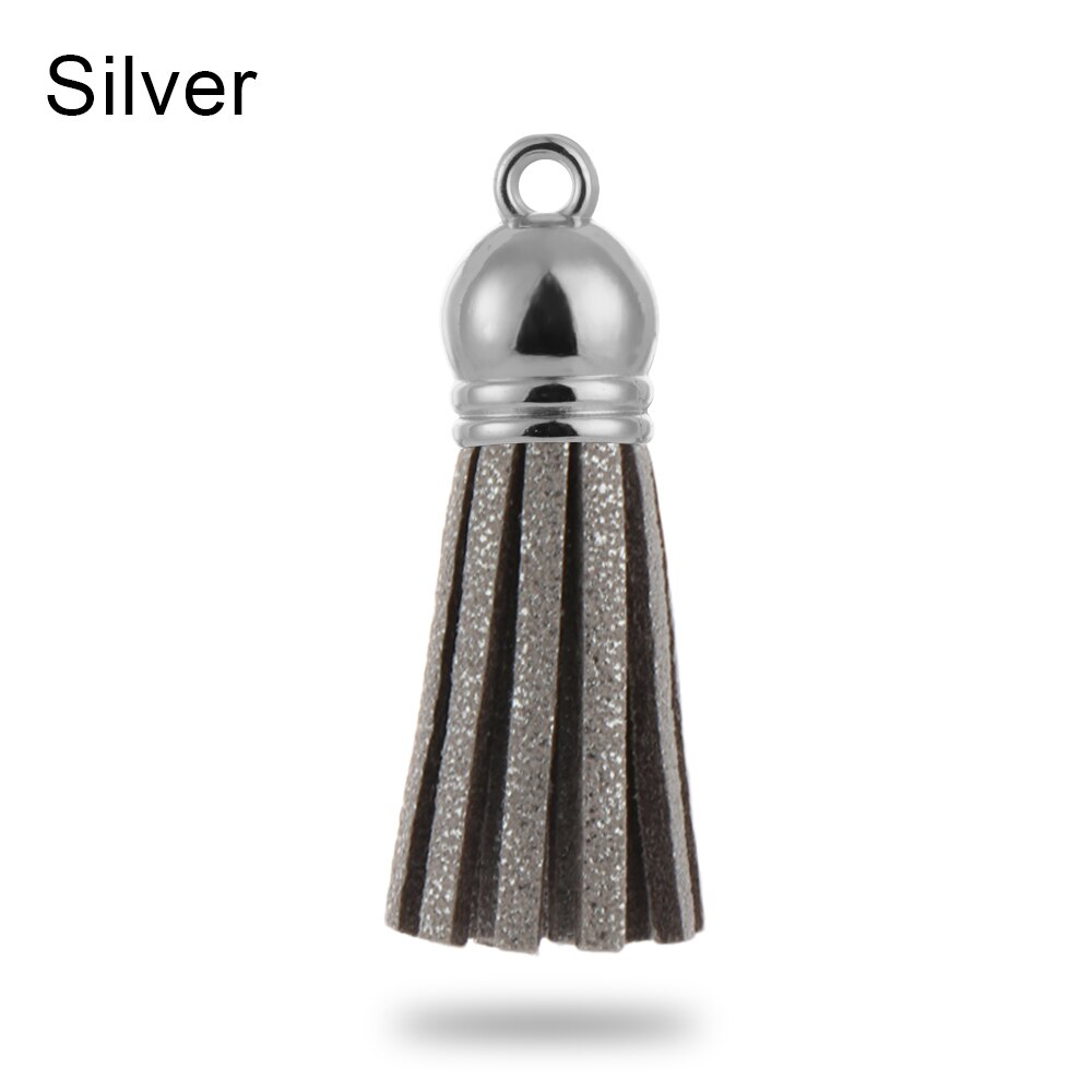 Diy leren kwastjes hanger 38mm vintage metalen kapjes leren kwastjes/sieraden accessoires/sieraden bevindingen/oorbellen accessoires: Zilver