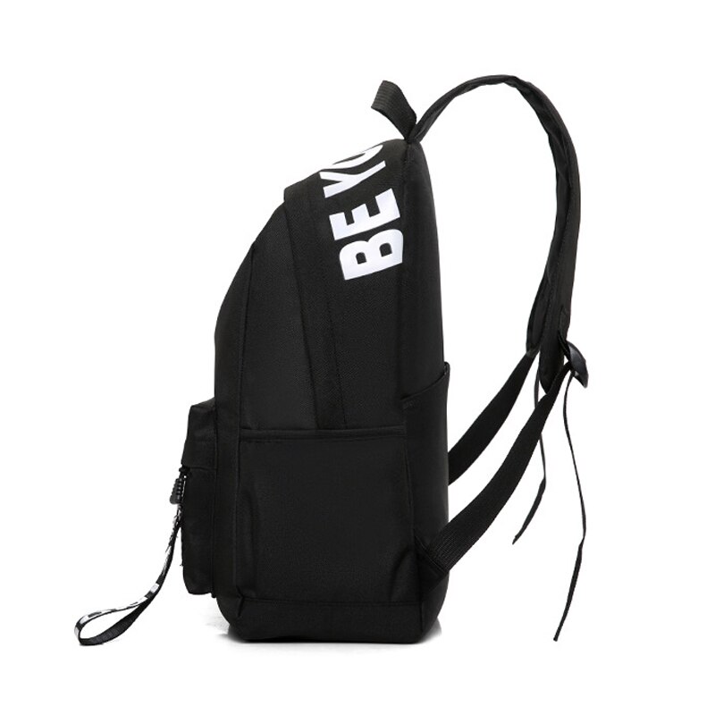 schwarz Frauen Rucksack Weibliche Nylon Jugendliche Männer Schul lässig Stil Schüler Schule Taschen für Teenager Mädchen Zurück Pack Solide