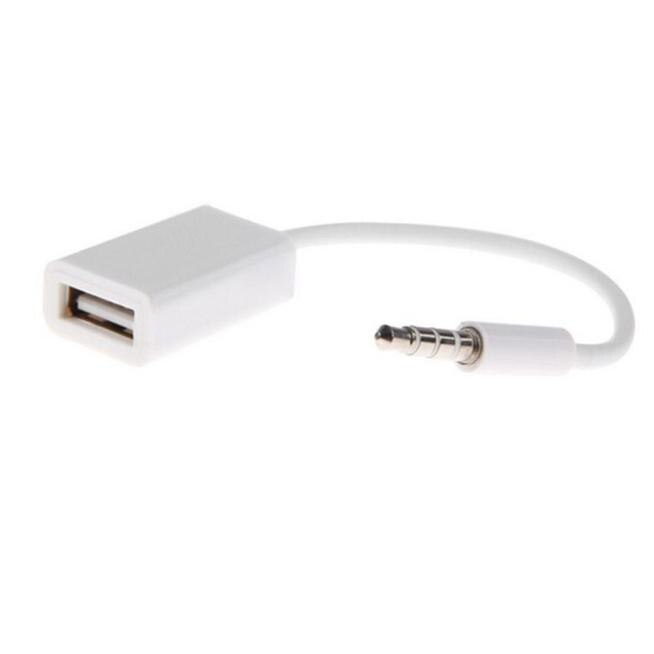 3,5mm macho AUX o Plug Jack a USB 2,0 hembra Cable conversor coche MP3 para teléfonos móviles Smartphone: Default Title