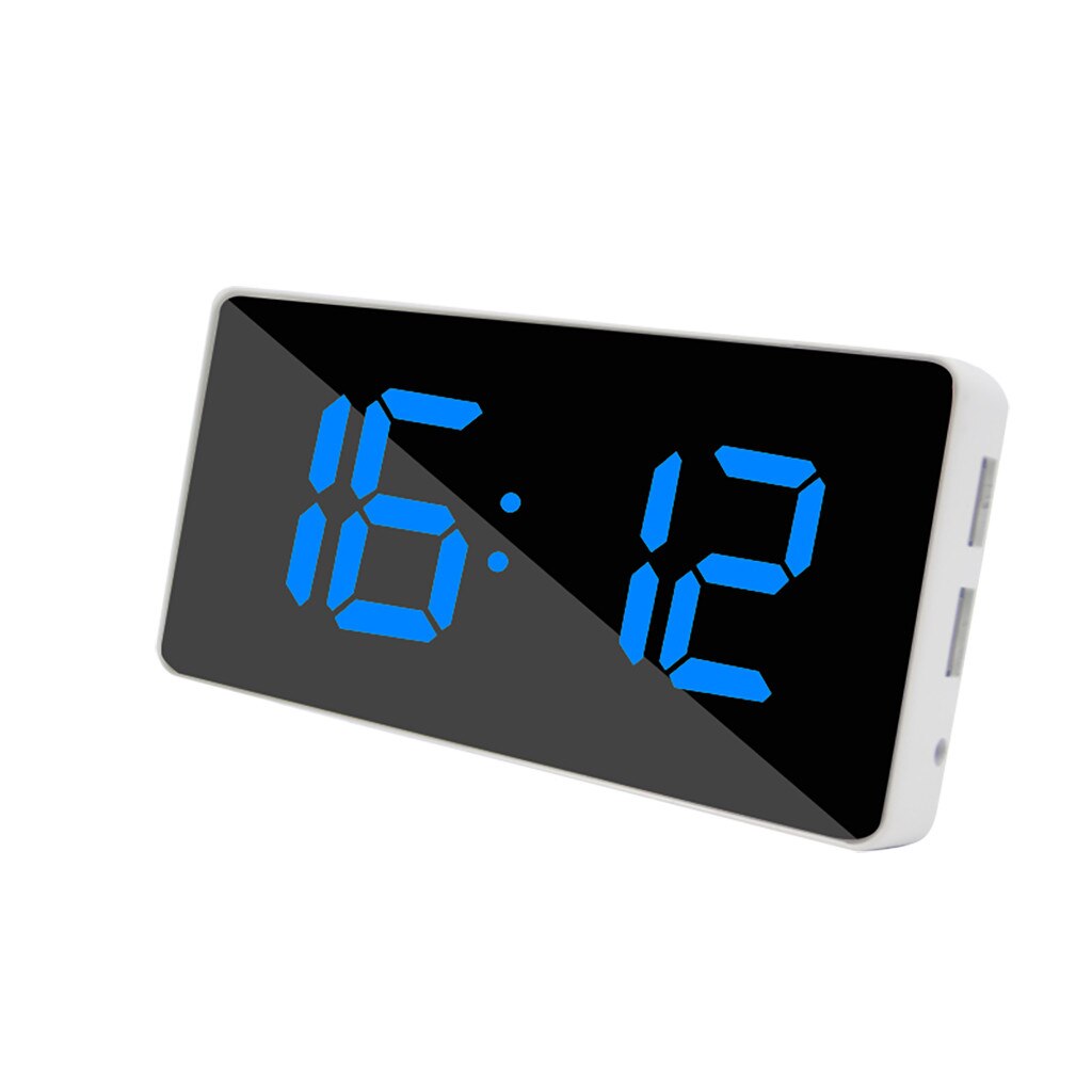 # H30 Sveglia Dello Specchio Orologio Digitale di Grandi Dimensioni Display A LED Doppio USB Carica Snooze Timer Orologio Da Tavolo Della Decorazione Commercio All'ingrosso: Blue 