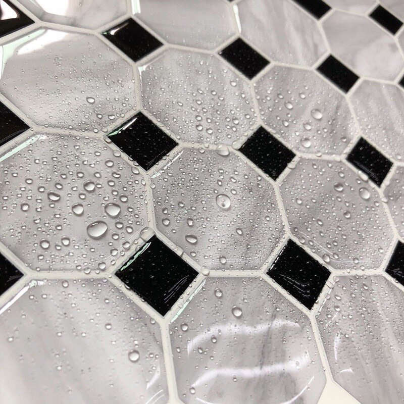 1PC 25x25CM 3D Three-dimensional Wall Sticker Self-adhesive Wall Sticker Epoxy Waterproof Diamond White Home Decoration