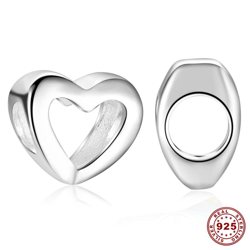 DALARAN DIY Bracelets Love Charms 100% 925 Sterling Silver Openwork Beads Fit Original Necklace For Women Jewelry Making