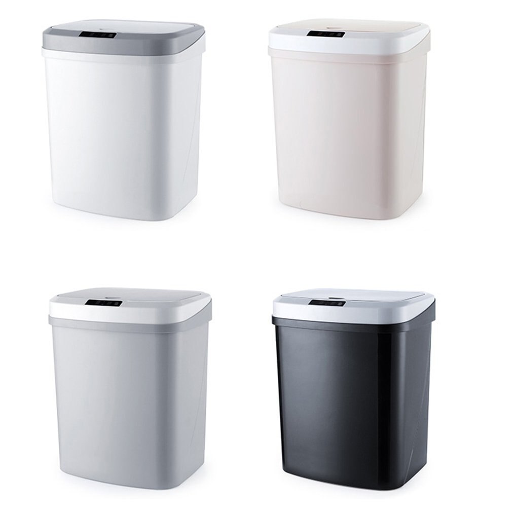 Intelligent Sensor Trash Can Household Mute Electric Cover Trash Can Charging Version Induction Plus Vibration