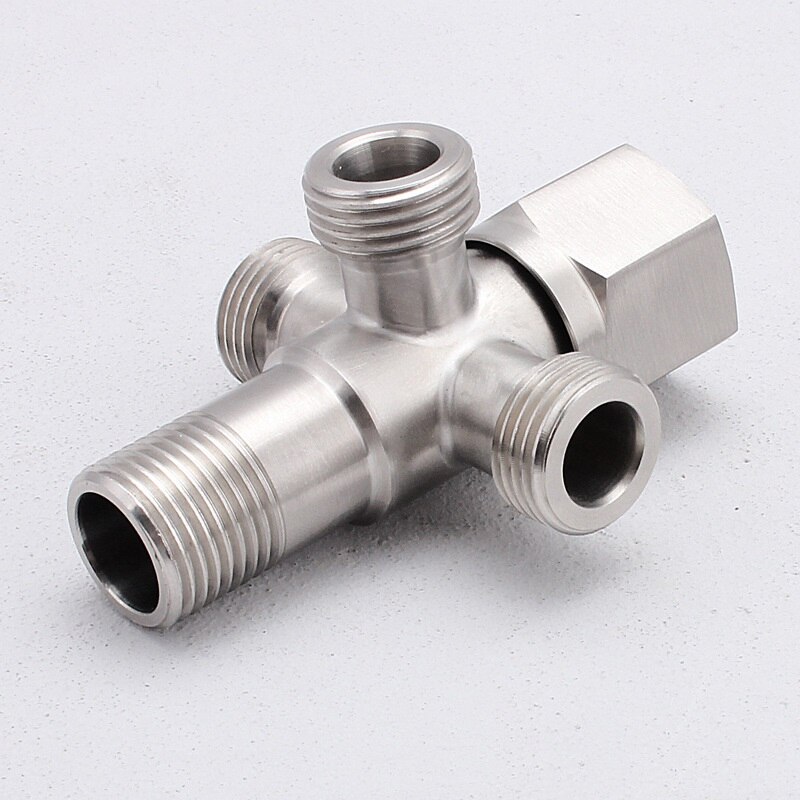 Válvula de ángulo de acero inoxidable G1/2 ", calentador de agua, entrada de inodoro, válvula de parada de agua, grifo, 1way 2way 3way 4way 304