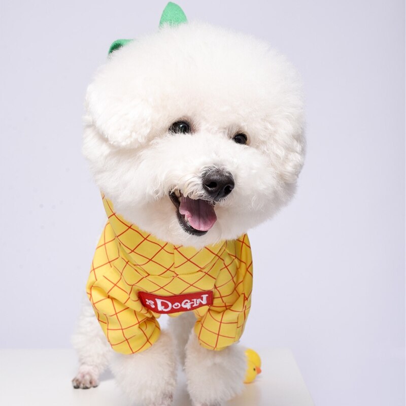 Funny Fruit Puppy Costume Pet Dog Clothes for Small Dogs Chihuahua Pug Cute Hoodies French Bulldog Apple Pineapple Apparel ZZC02