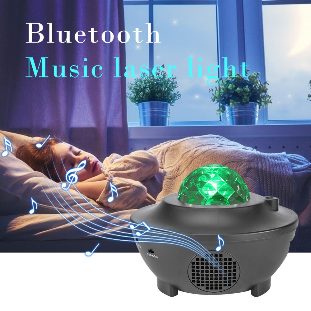 Kleurrijke Projector Sterrenhemel Night Blueteeth Usb Voice Control Muziekspeler Kid 'S Nachtlampje Romantische Galaxy Projector Lamp