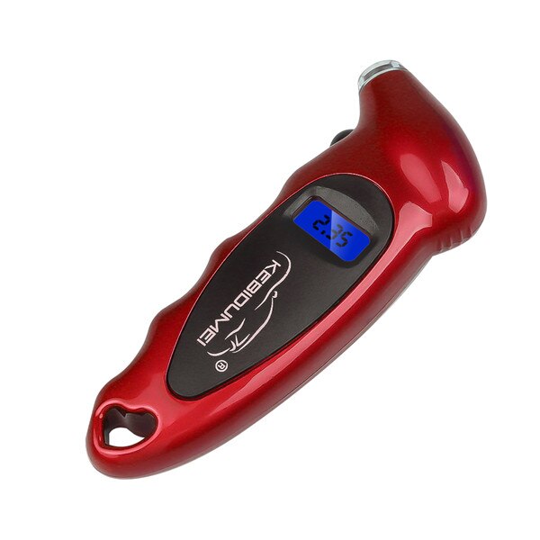 Digital dæktrykmåler meter cykel cykeldæk diagnostisk værktøj 0-150 psi baggrundslys lcd lufttryk: Rød