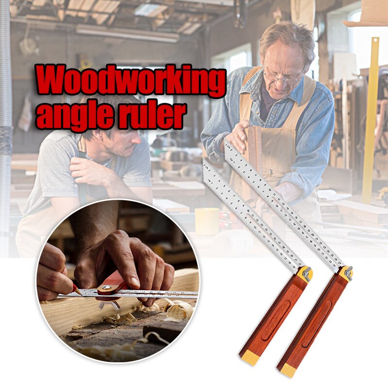 High Handle Stainless Steel Multi Angle Ruler Adjustable Sliding Bevel Carpentry Angle Finder Tool LG66