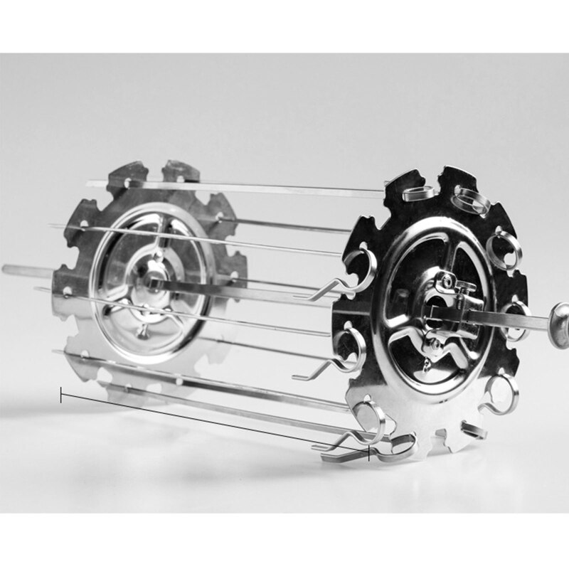 67JB BBQ Grill Cage Stainless Steel Metal Rotisserie Skewers Needle Cage Oven Kebab Maker Grill Rack Rotary Roasting Cage