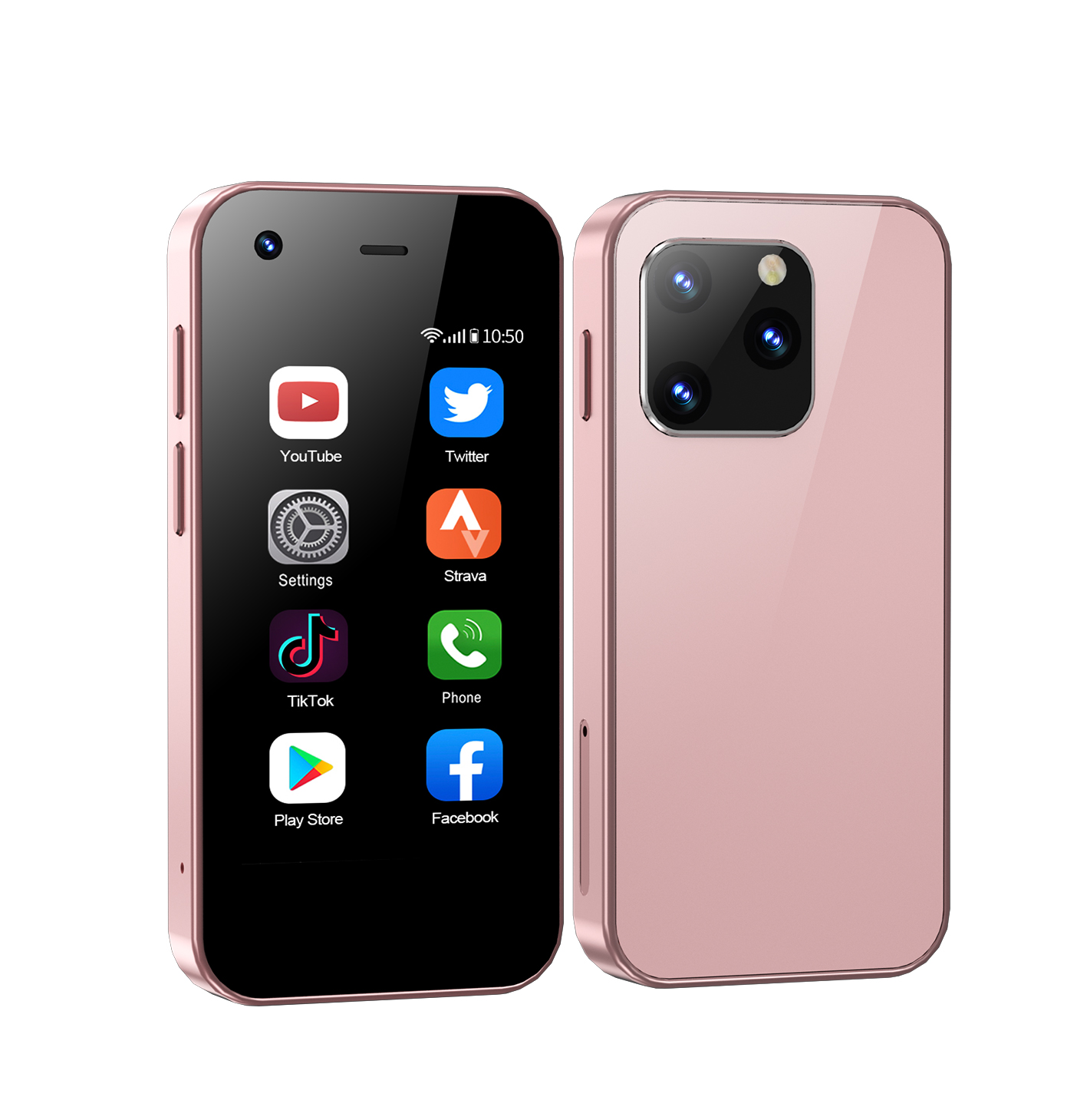 SERVO König5000 Mini-Smartphone 3G-Netzwerke Dual Nano SIM Android 9.0 System 16 GB Rom 2,5'' Bildschirm abspielen Geschäft Tasche Smartphones: Rosa