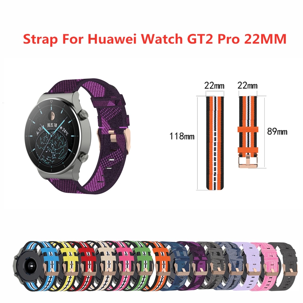 Canvas Watch Band for Huawei GT2 Pro Strap Replacement Watchbands Bracelet GT2 Pro 22mm Soft Watch Strap Sports Band Accessories