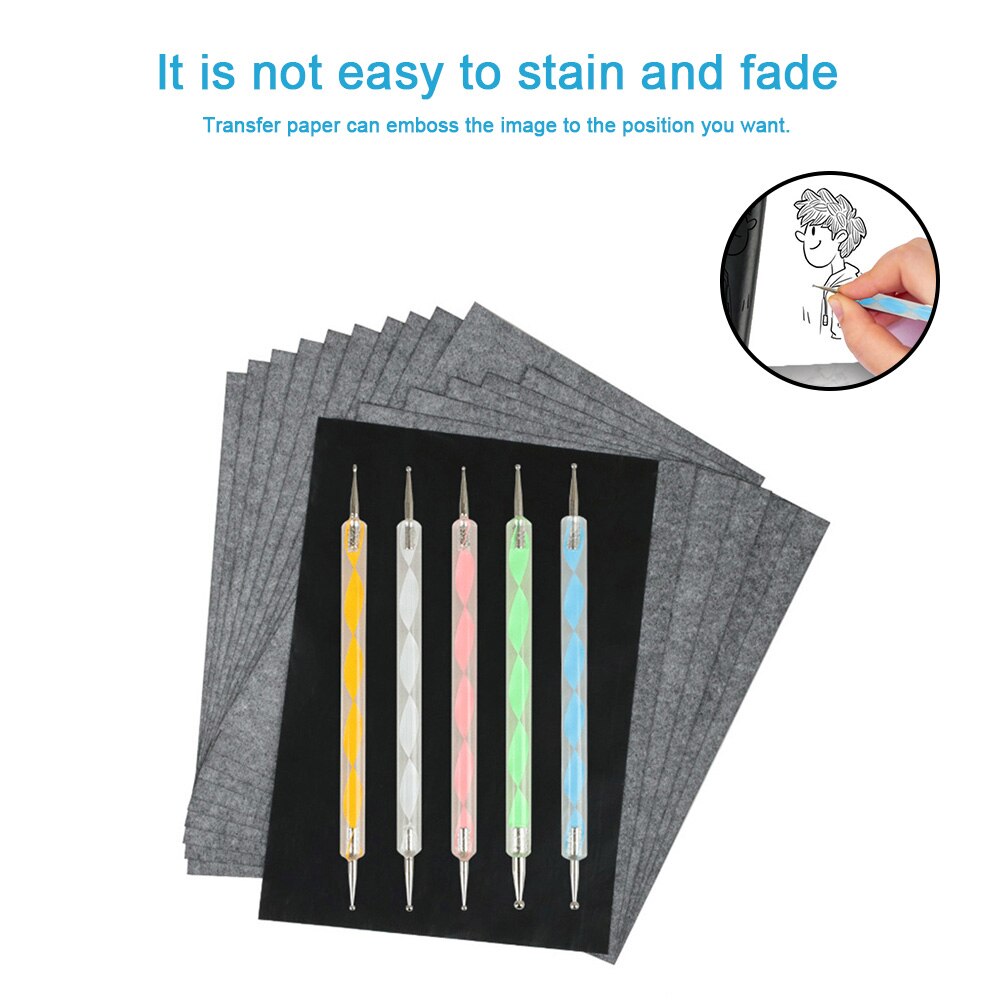 100 Sheets Paper A4 Size Thin Painting Accessories Legible Tracing Reusable Copy Clear Graphite Carbon Paper