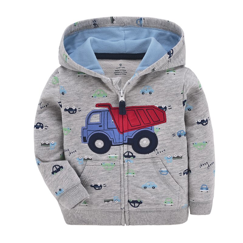 Ours Leader bébé veste automne bébé garçon filles vêtements à manches longues à capuche manteau hauts à la fermeture éclair coton 9M-3T vêtements pour bébés: AH1592 grey / 18M