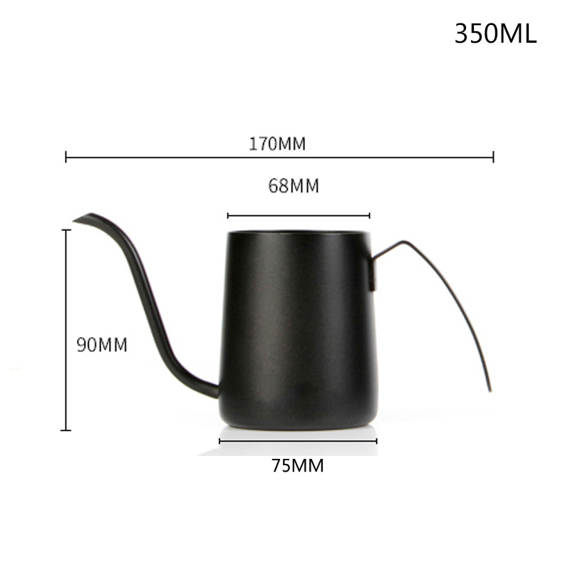 250/350ml kaffekjeler i rustfritt stål, lang tut, helle over kaffekannemaskinen