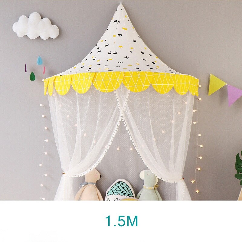 Baby Crib Netting Princess Dome Bed Canopy Childrens Bedding Round Lace Mosquito Net For Baby Sleeping 6 Colors: 1.5M Style 9