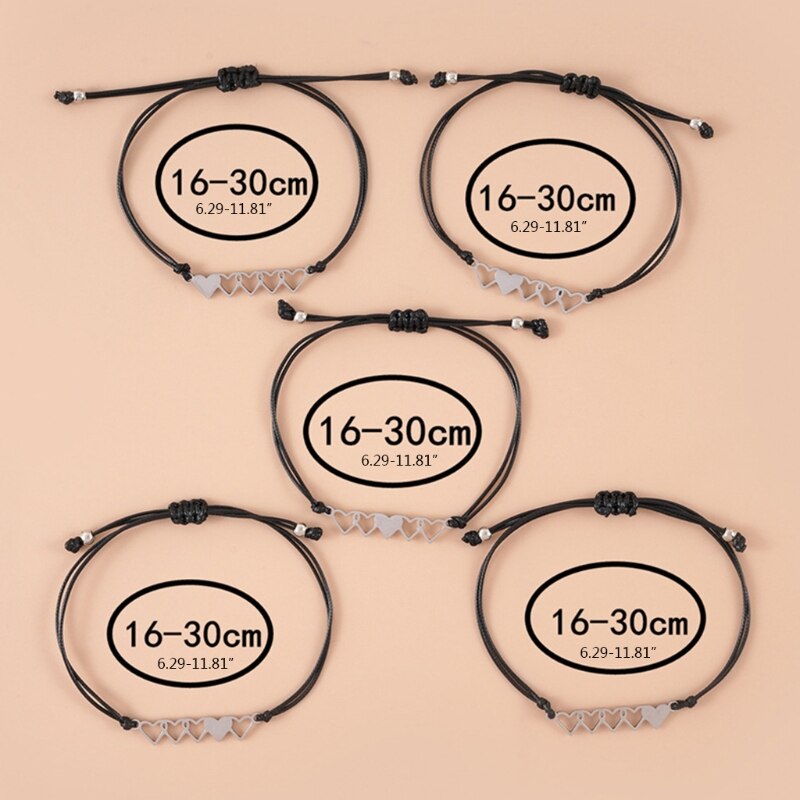 Juego de pulseras para Hermanas, Parejas, amigos, unisex, niños y adultos, 5 uds.